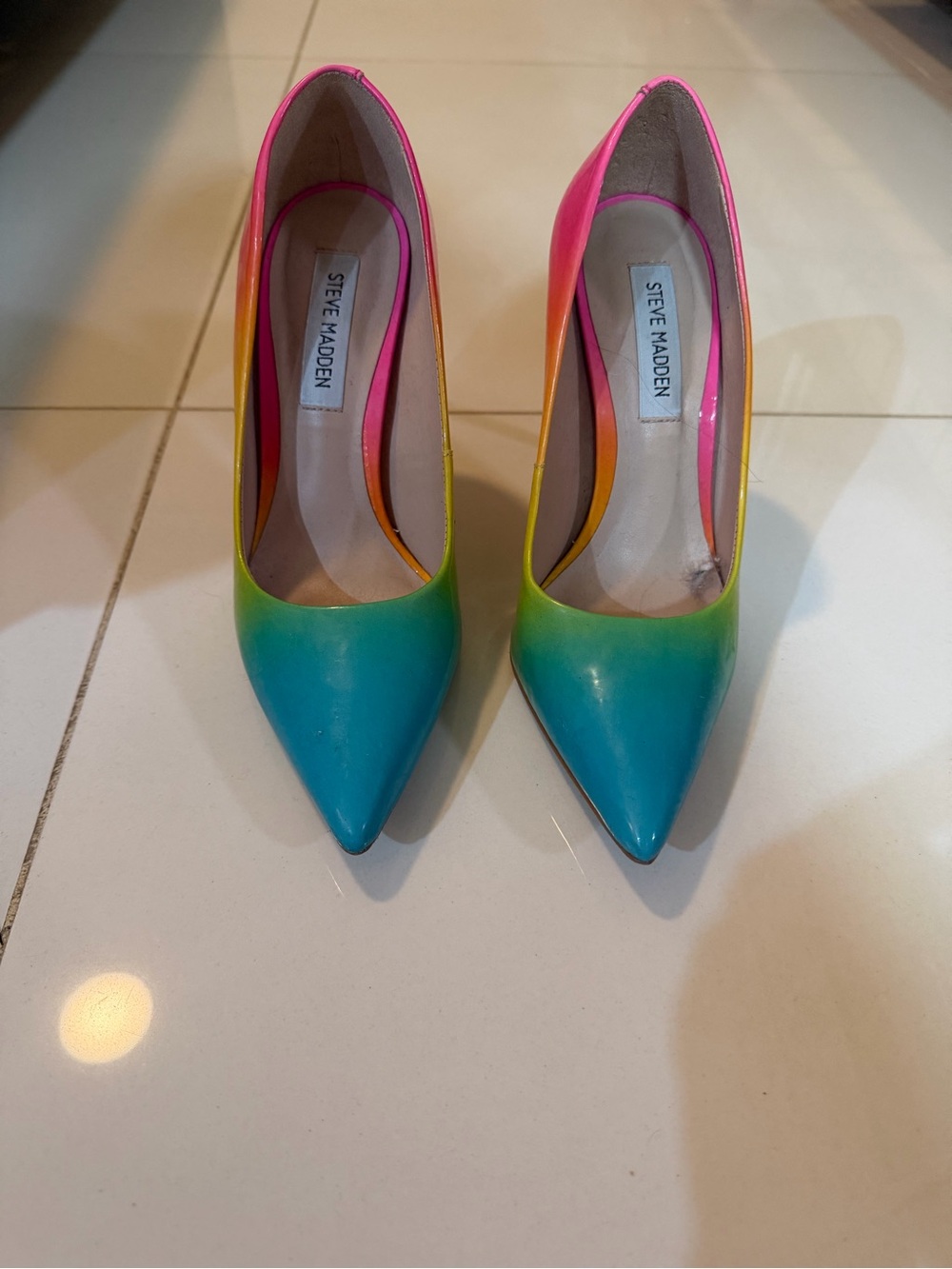 Steve Madden Teal to Pink Gradient Pointed Toe Pumps